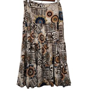 Vintage 90s floral boho Hippie-Chic midi skirt